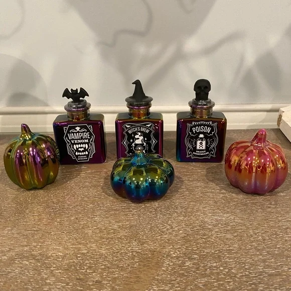 Target Bullseye small iridescent pumpkin 3 pack and potion bottles