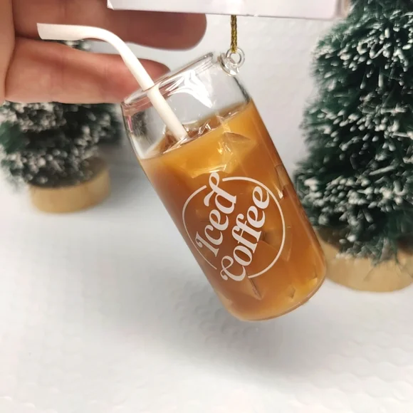 Target Wondershop Iced Coffee Glass Christmas Tree Ornament 2024 N