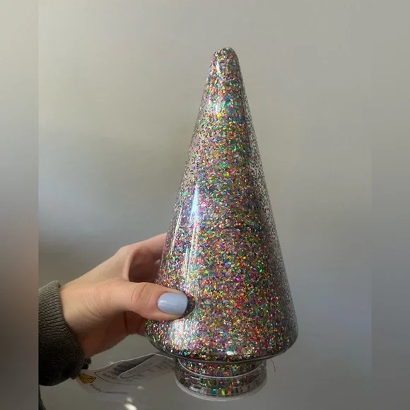 Target Bullseye Christmas Glittered Filled LED Light Up Glass Tree