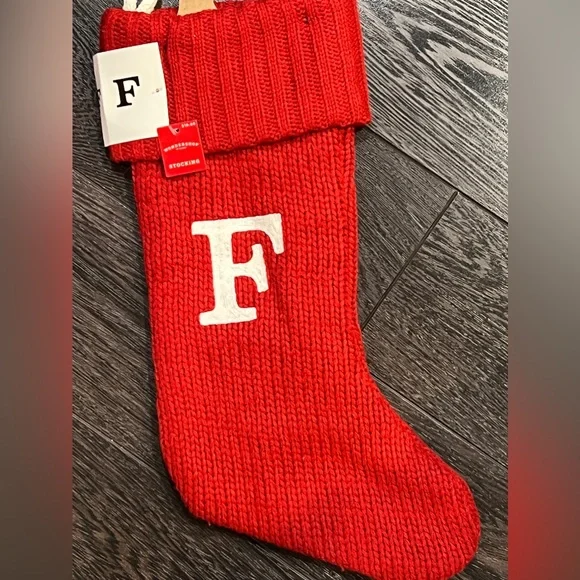 Wondershop Monogram Christmas Stocking Letter F Initial Red Knit Target NWT
