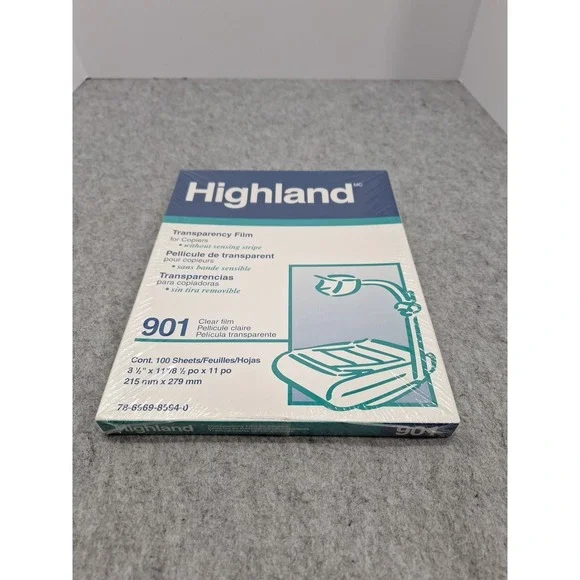 3M HIGHLAND 901 Transparency Film For Copiers Without Sensing Stripe 100 Sheets