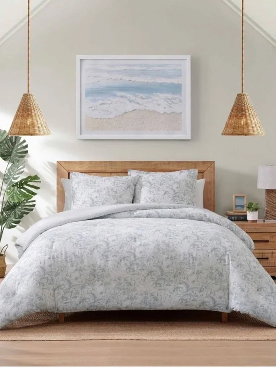 TOMMY BAHAMA NWT 3pc Full/ Queen Orchid Bay Comforter Bedding Set -blue