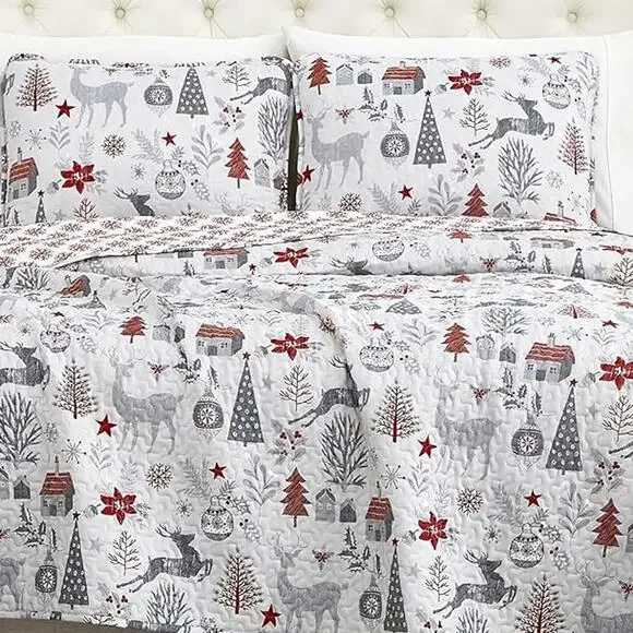 Southshore Fine Linens Holly Jolly Christmas 5 PC Soft Bedding Twin/Twin XL NIB