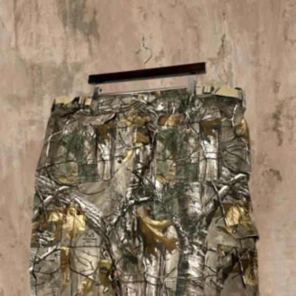 Realtree Xtra Camo Cargo Pants Mens Size XXL Drawstring Ankles Double Button