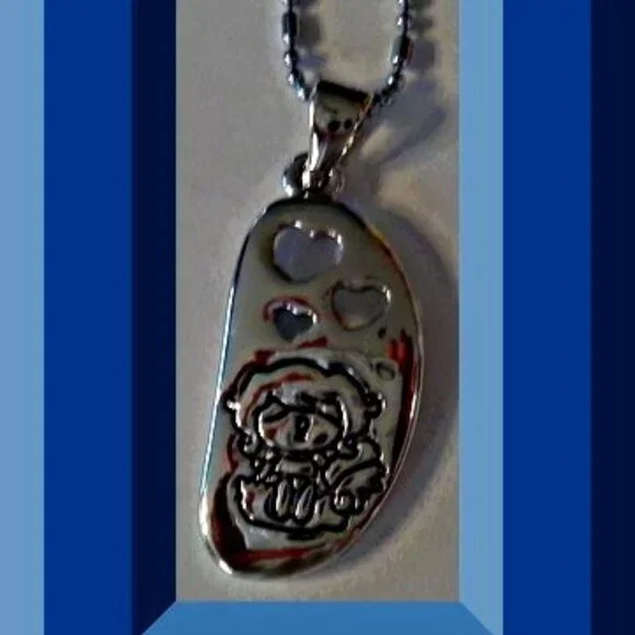 Little Boy Angel With Hearts Design Necklace 18KRP