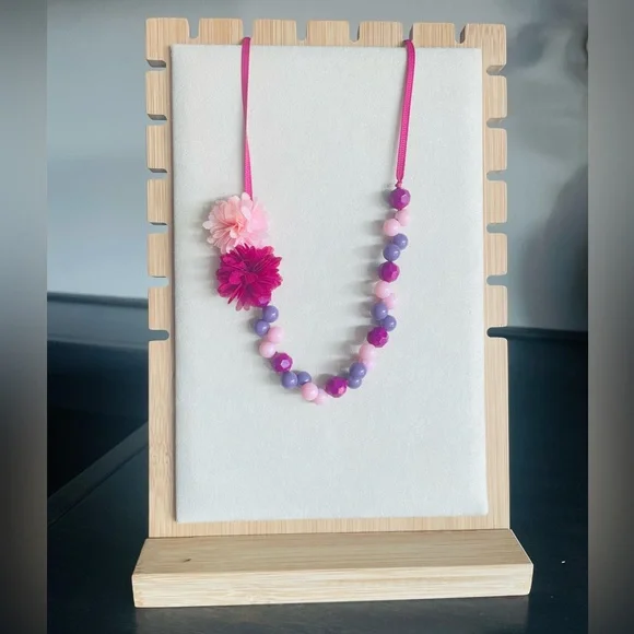 Girls Necklace, 17 in, Pink, Purple, Magenta