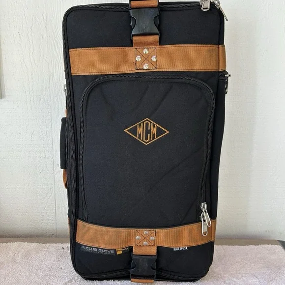 Club Glove Carry-On Rolling Travel Bag Cordura 1000D Nylon Black/Brown 24