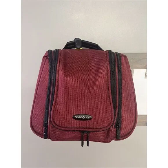 Samsonite Carry-On Toiletry Luggage Bag Travel Pack Red Black 12”, 11”,4.5”