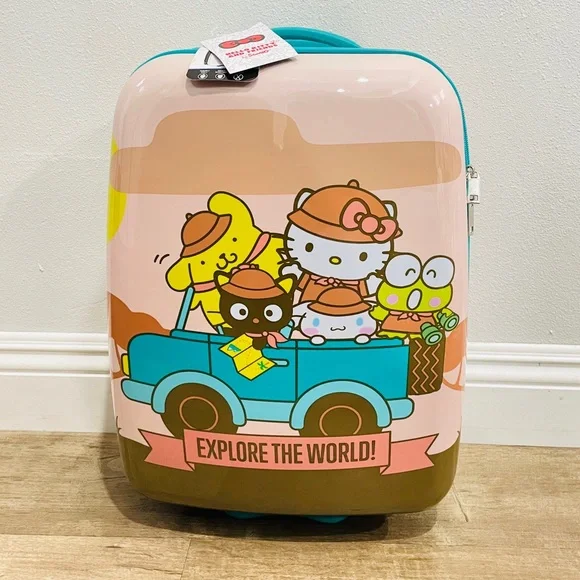 Hello Kitty and Friend Explore the World Hardshell Rolling Suitcase‎ 16.5