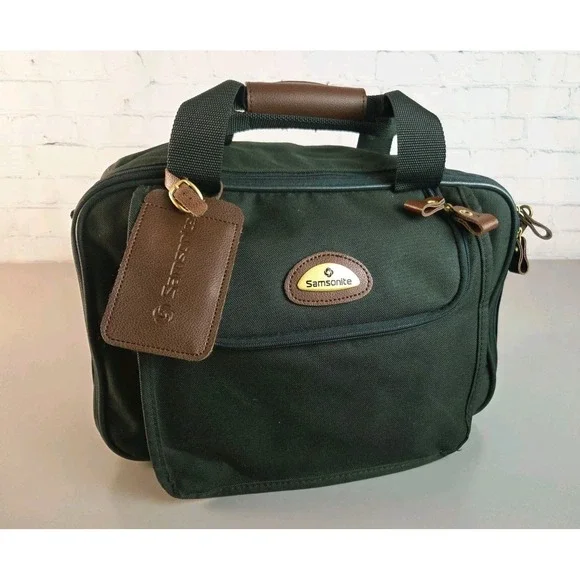 Samsonite Vintage‎ Travel Bag 15x9x7 Dark Green No Shoulder Strap
