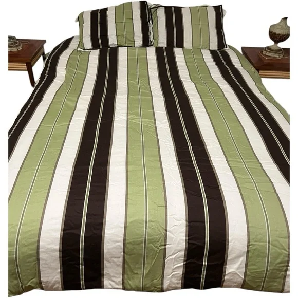 Queen Size Stripes Bedding Comforter Set 4 pieces