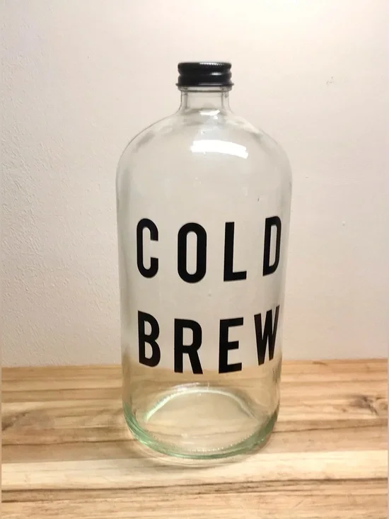 TARGET Cold Brew Labeled Med Glass Jug Reusable Container Twist Cap Lid