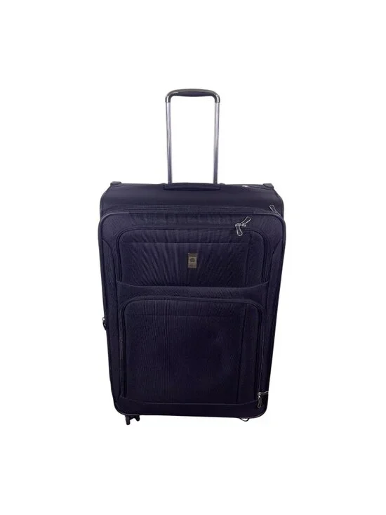 Delsey Unisex Black Expandable Spinner Wheels Rolling Travel Suitcase Luggage