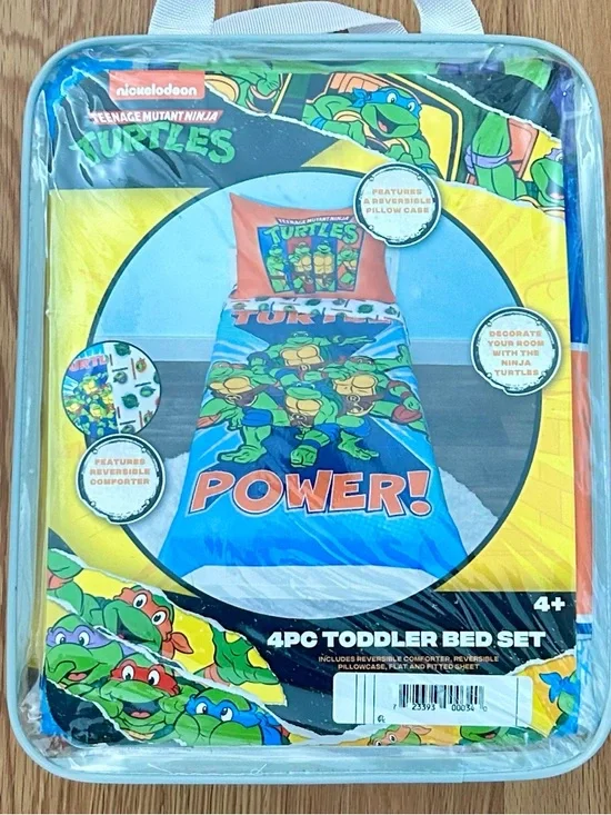 Teenage Mutant Ninja Turtles Toddler Bed Set 4PC Nickelodeon NEW