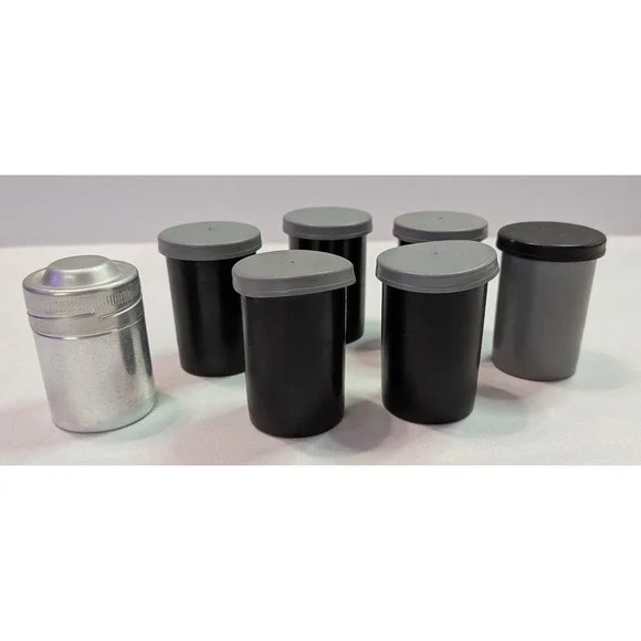 Kodak Agfa 35mm Film Canisters and Rolls Lot Vintage Black Silver Mixed Fair