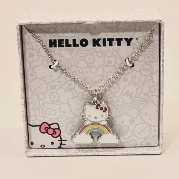 Hello Kitty Rainbow Pendant and Chain NIB
