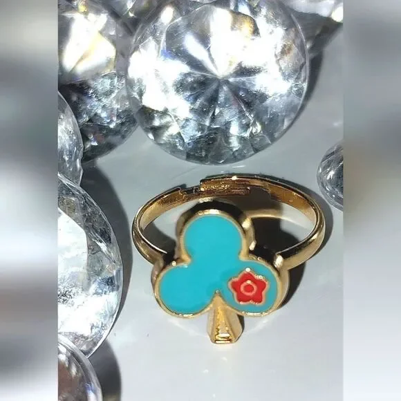 Super cute girls jeweled adjustable ring