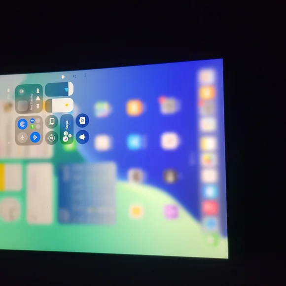 Apple iPad with Blue and Green Display