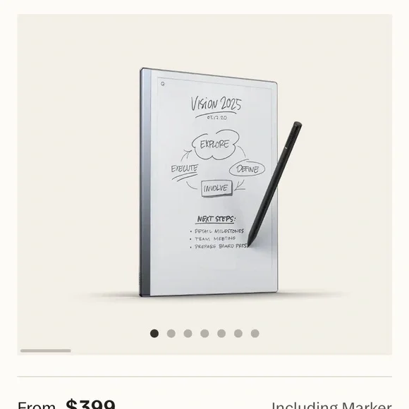 Black Tablet with E-Ink Display and Slim Stylus