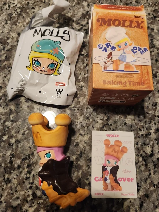 Pop Mart Molly Baking Time Carb Lover Series Blind Box Figure Elegant Waffle