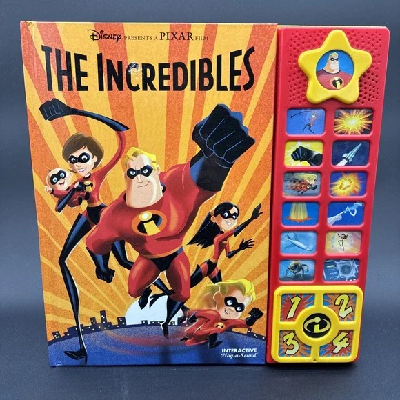 The Incredibles Interactive Play-A-Sound Hardcover Book Disney Pixar 2004