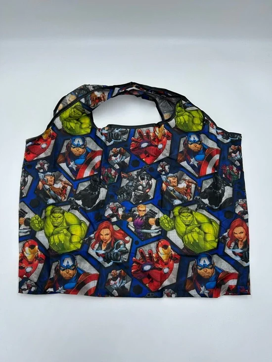Marvel Superhero Lightweight Nylon Tote Bag - Blue Multicolor
