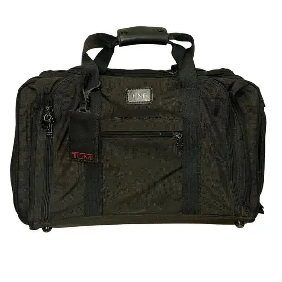 TUMI Weekender Overnight Travel Bag Black Nylon Expandable
