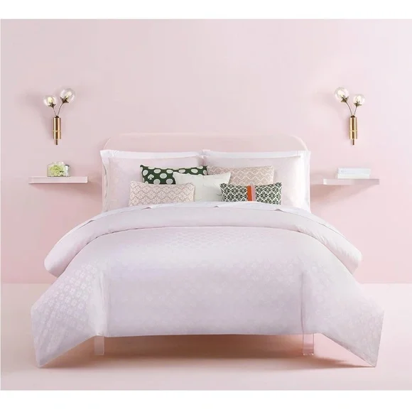kate spade NEW YORK KING COMFORTER Floral with Polka dot Printed white NEW