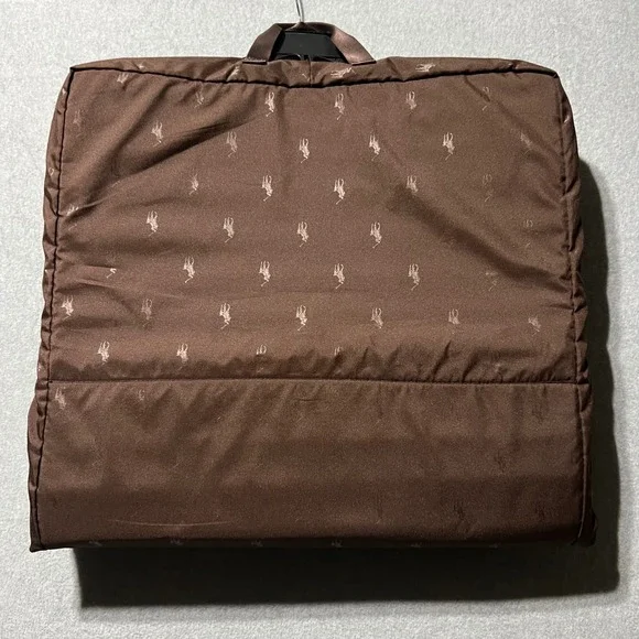 Vintage Y2K Polo Ralph Lauren Garment Bag Carrier Brown Pony Logo preppy