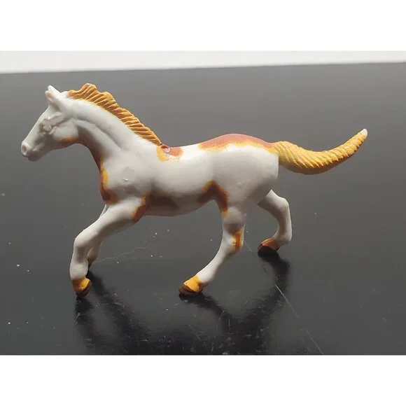 3 Inch Unbranded White and Beige Horse