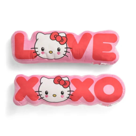 HELLO KITTY SET OF 2 LOVE XOXO PILLOWS NWT