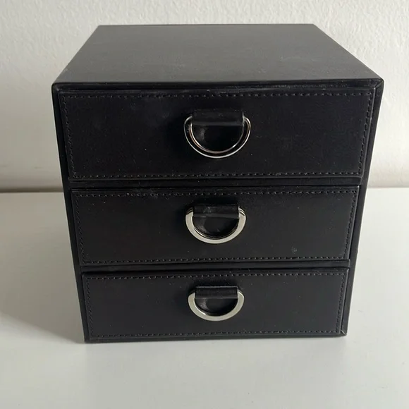 Brown Three Drawer Container Store Jewelry Box