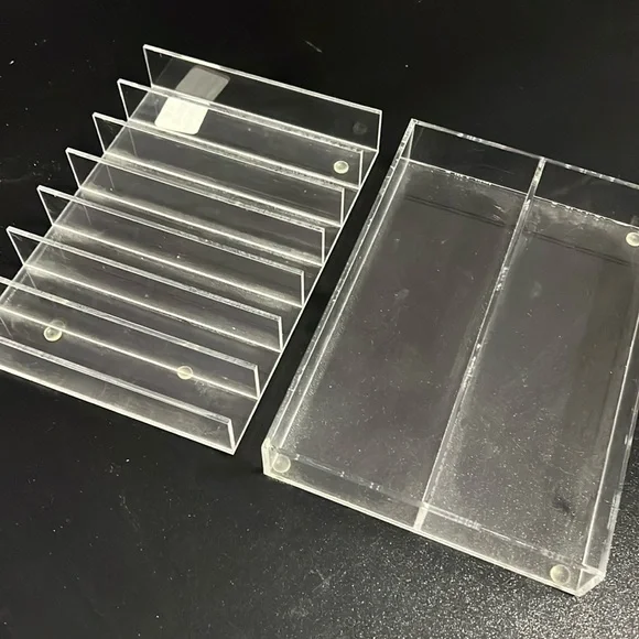 Container Store set of 2 acrylic accessories tray