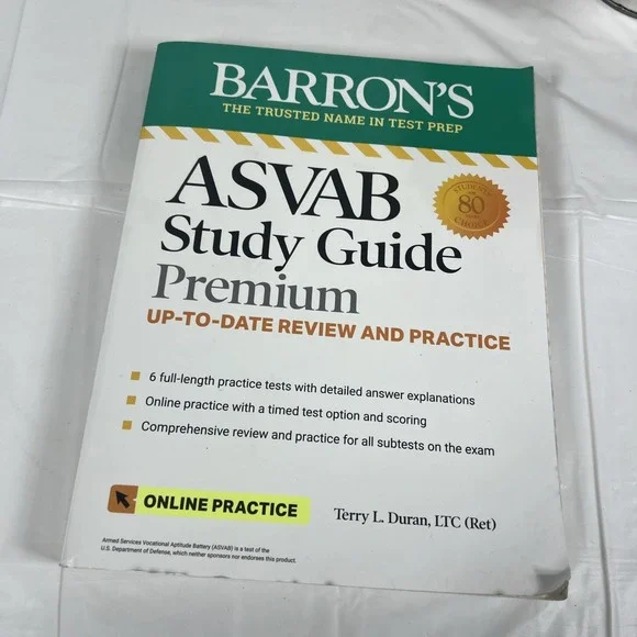 ASVAB Study Guide‎ - Paperback, by Barron's Educational Series; - Acceptable w