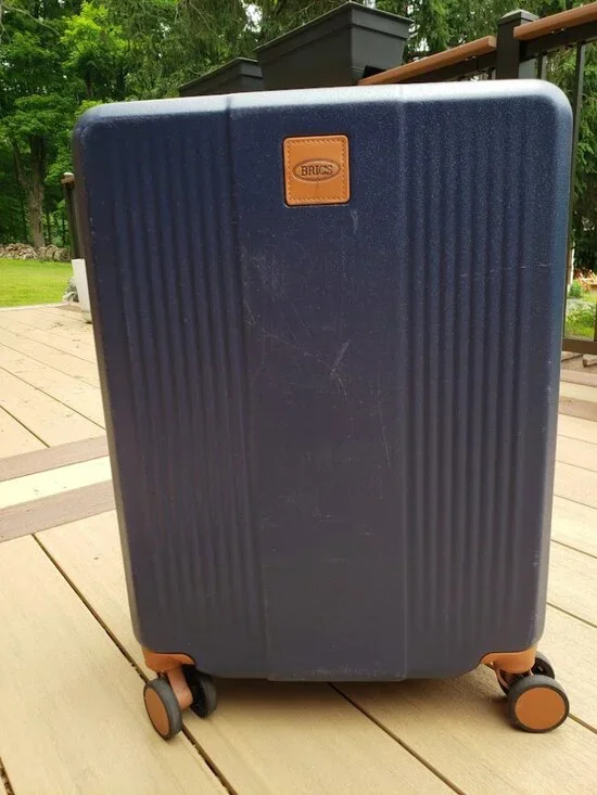 Brics Ravenna Small Spinner Suitcase Trolley Blue Lock Luxury Travel Carry On