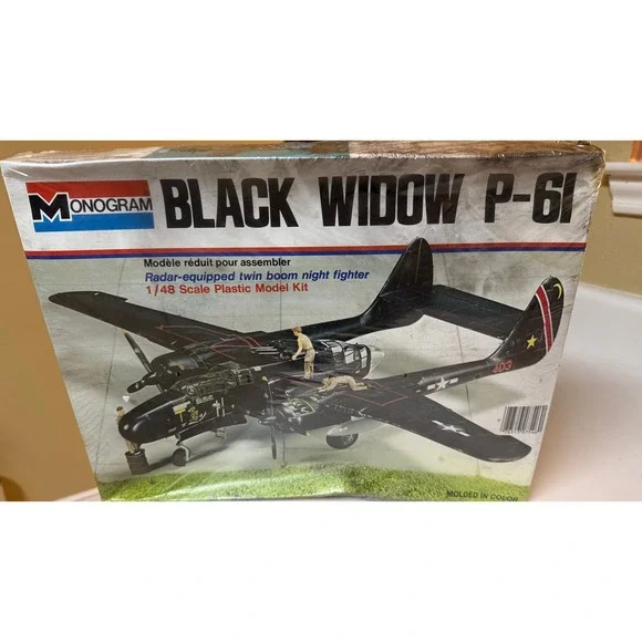 Vintage Monogram 1/48 Scale P-61 Black Widow plastic model kit‎