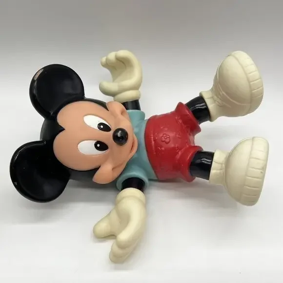 VINTAGE DISNEY‎ MICKEY MOUSE WITH BLUE SHIRT AND RED SHORT VINYL FIGURE DOLL