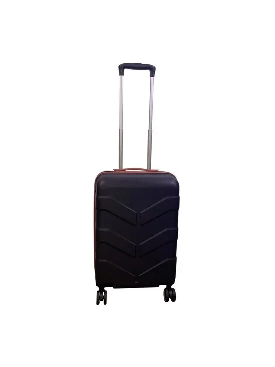 Tilymol Black & Orange Telescopic Handle TSA Lock Hard-Shell Spinner Luggage