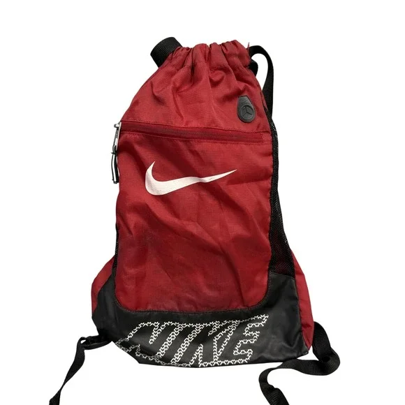 Nike Red Drawstring Backpack 16in Gym Sack Bag Mens‎ Lightweight Sports Travel