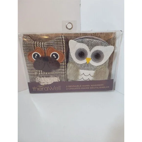 Thera Well Cloth Reuseable Hand Warmers NWT Puppy Owl