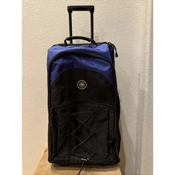 InGear Rolling Suitcase Blue Black Softside Travel Luggage‎ Upright