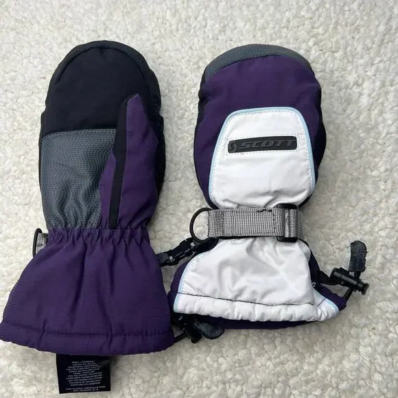 Scott Purple White Ski Gloves Medium 5.5