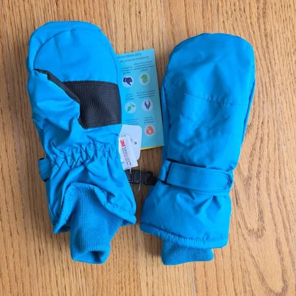 Wildbreakers Waterproof Mittens | Kids 8-10 | Light Blue 3M Insulated Ski Snow