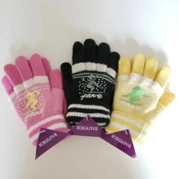 Set of 3 NEW Multicolor Double Layered 2 in 1 Wool Blend Cozy Warm Gloves Medium