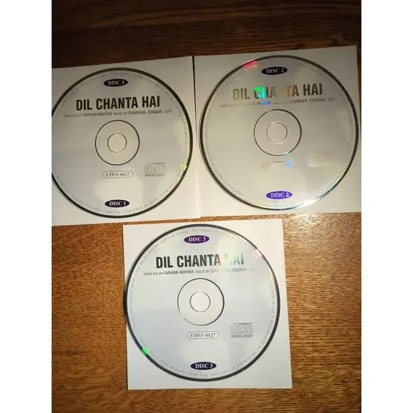 DIL CHANTA HAI Vcd 3 Disc Set Discs Only