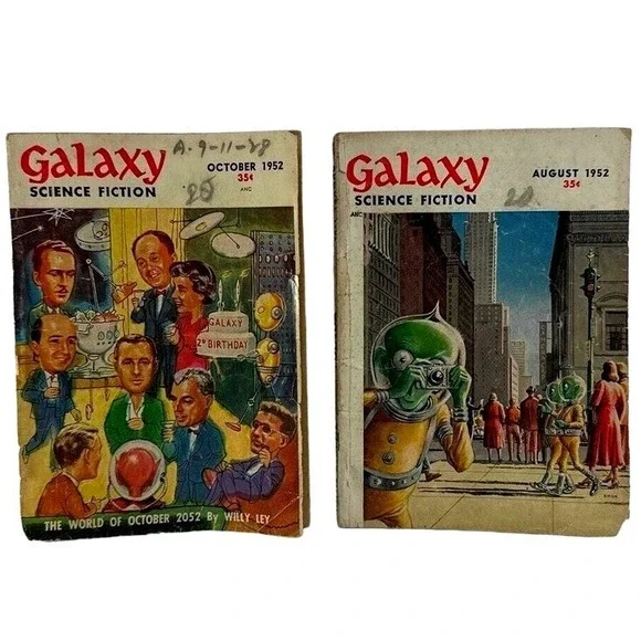 Galaxy Science Fiction Magazine‎ October 1952 August 1952 Vintage SciFi Books