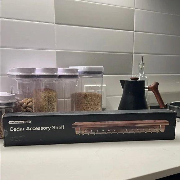 The Container Store Cedar Accessory Shelf - Natural Wood