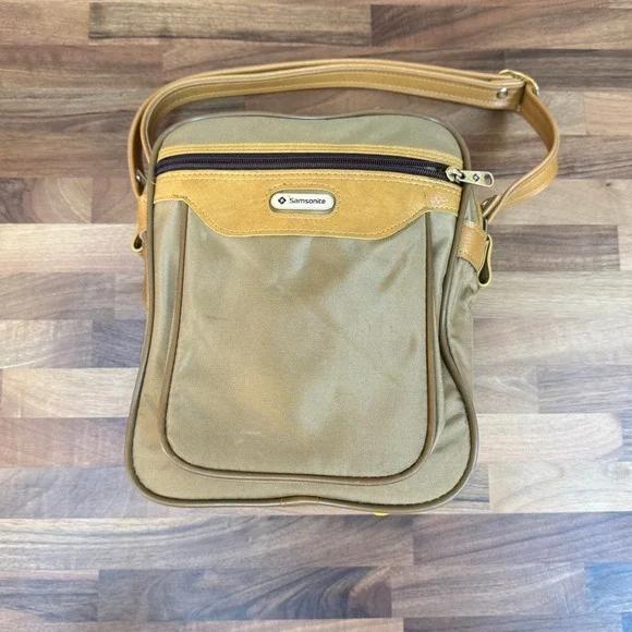 Samsonite Special Edition Tan Canvas Messenger Shoulder Bag Vintage‎ fair