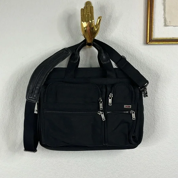 Tumi Alpha Ballistic Black Expandable Large Dual Handle Breifcase Shoulder Strap