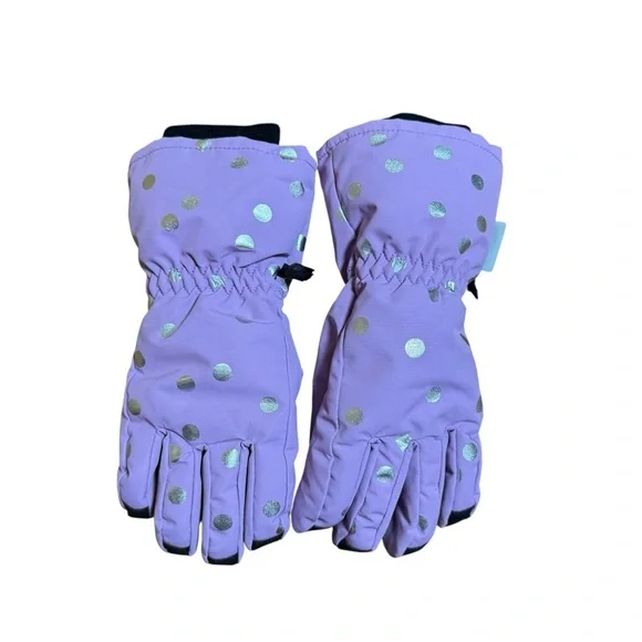 H&M Kids Purple Polka Dot Snow Gloves 3M Thinsulate Winter 4–6Y